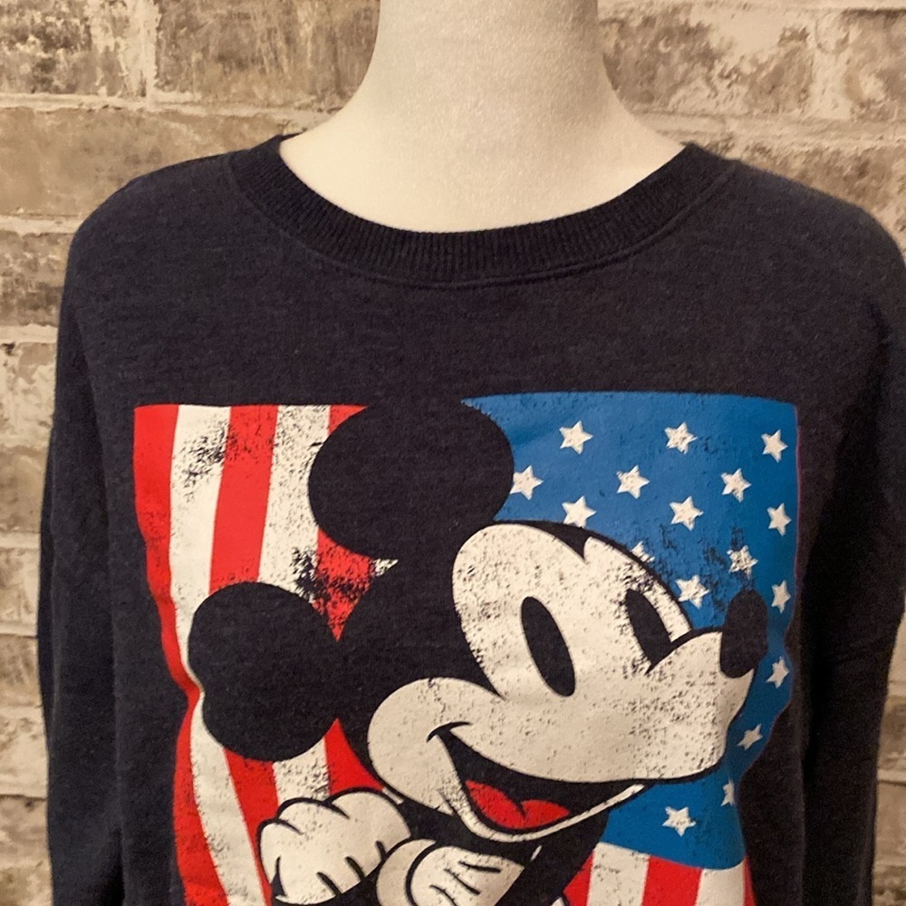 Disney Mickey Mouse sweatshirt. Size XS. Crew neck. Blue with Mickey. Patriotic. - Picture 4 of 14